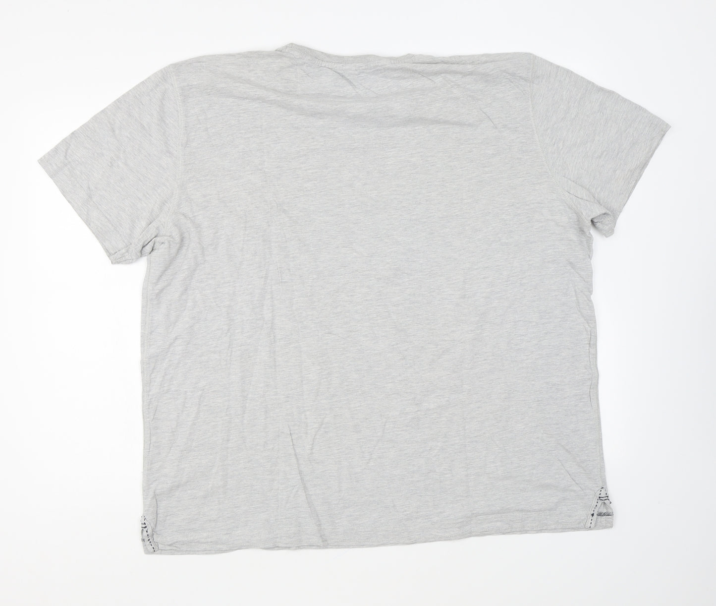 George Mens Grey Cotton T-Shirt Size 2XL Round Neck