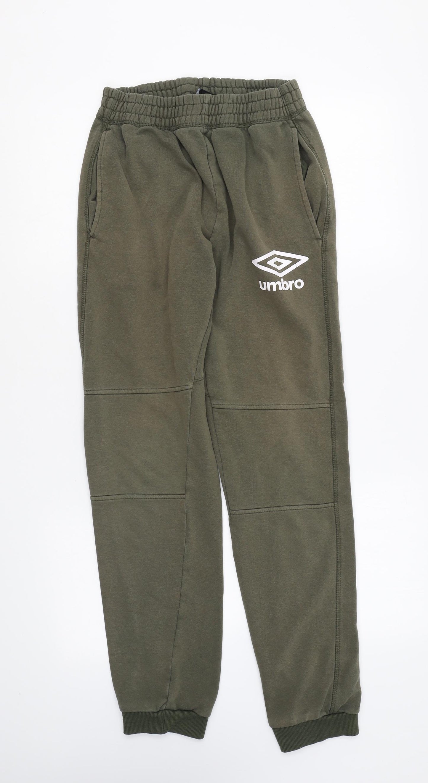 Umbro Womens Green Cotton Jogger Trousers Size S L25 in Regular