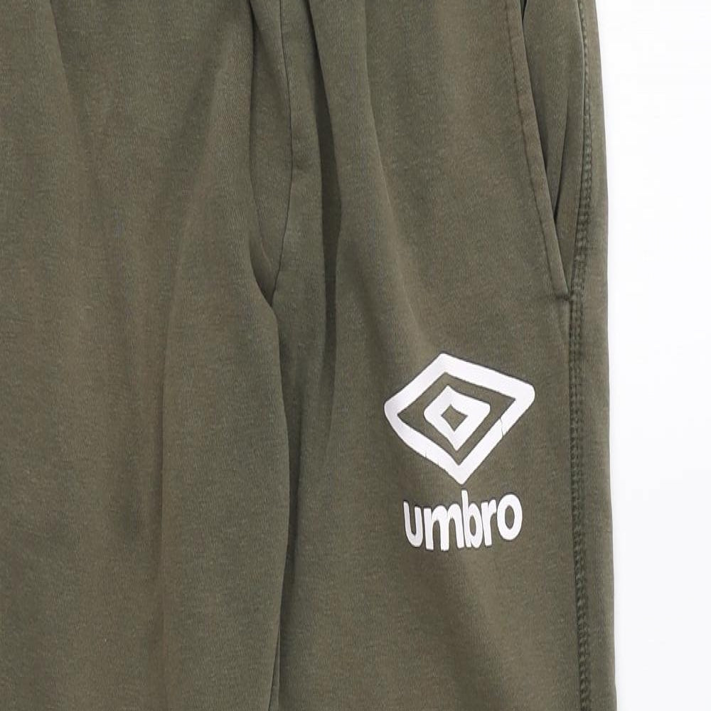Umbro Womens Green Cotton Jogger Trousers Size S L25 in Regular