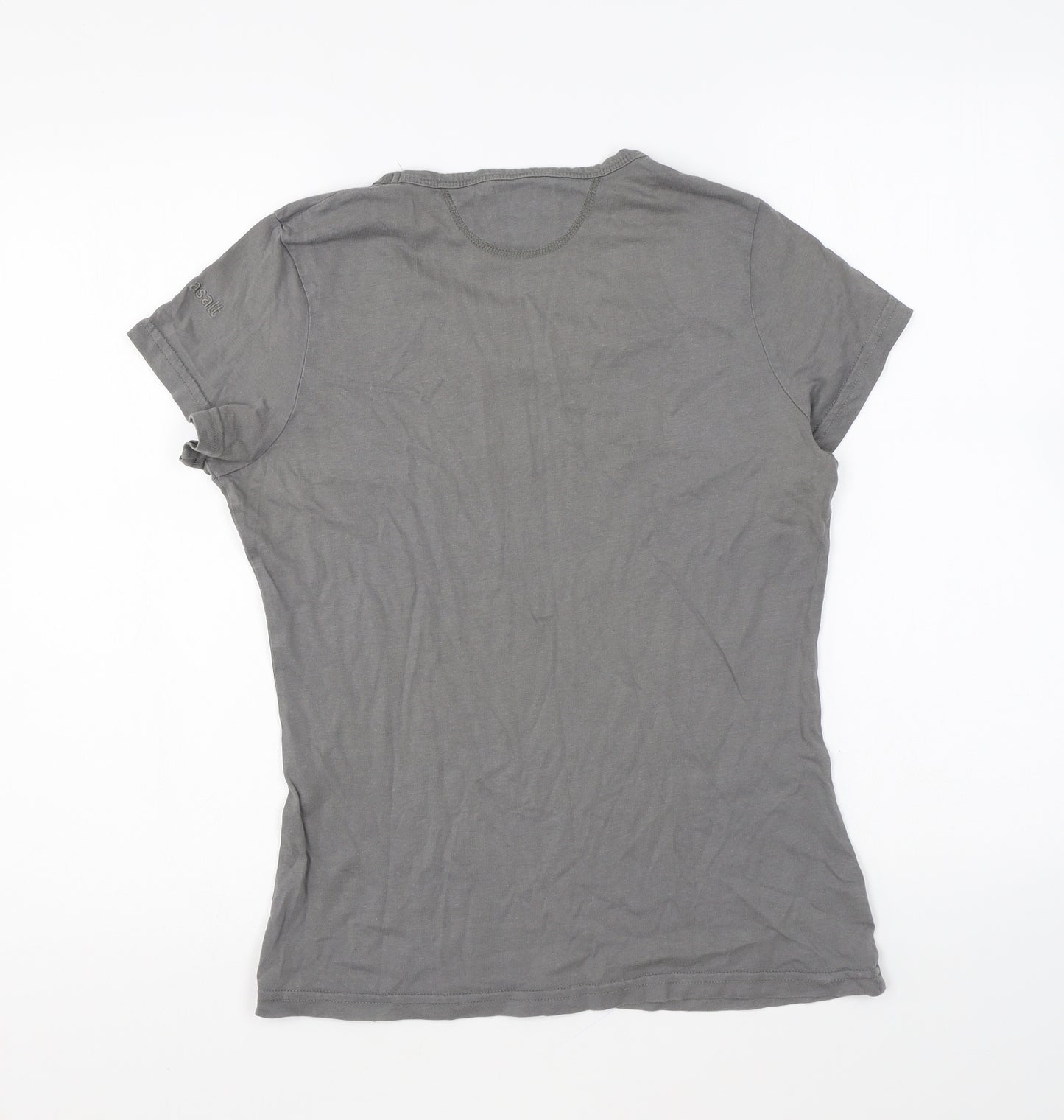 Seasalt# Womens Grey Cotton Basic T-Shirt Size 10 Round Neck