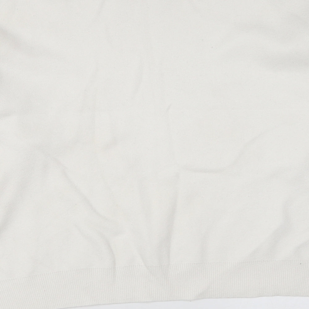 Primark Womens White High Neck Viscose Pullover Jumper Size XL