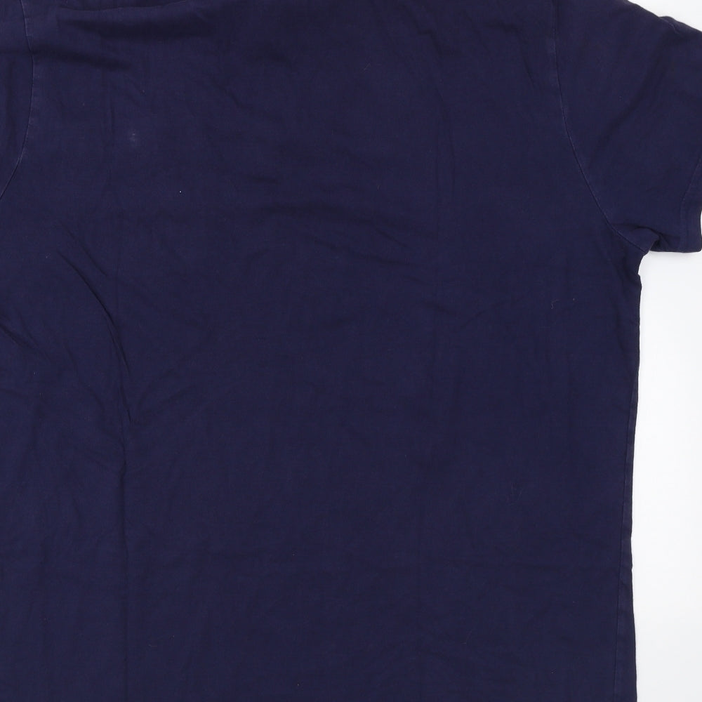 George Mens Blue Cotton Polo Size 2XL Collared Button
