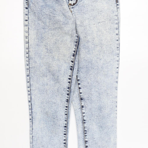 Denim & Co. Womens Blue Cotton Skinny Jeans Size 8 L28 in Regular Zip