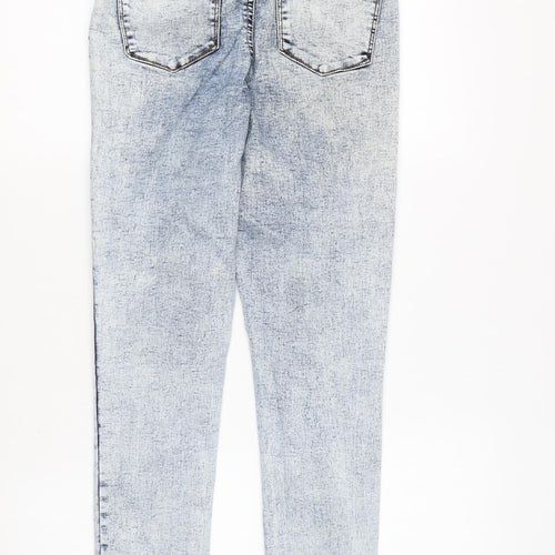 Denim & Co. Womens Blue Cotton Skinny Jeans Size 8 L28 in Regular Zip