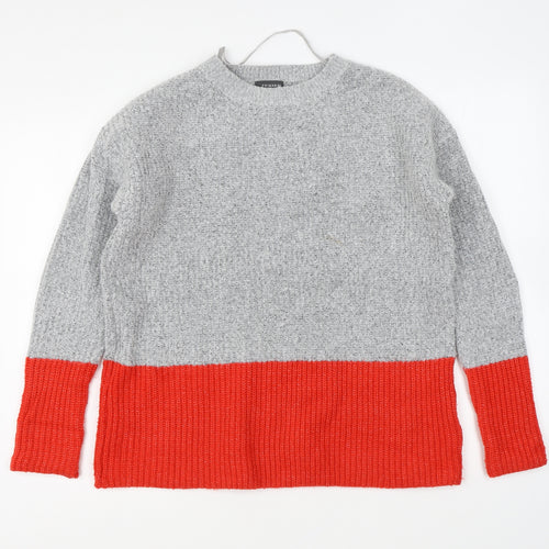 Primark Womens Grey Round Neck Acrylic Pullover Jumper Size M