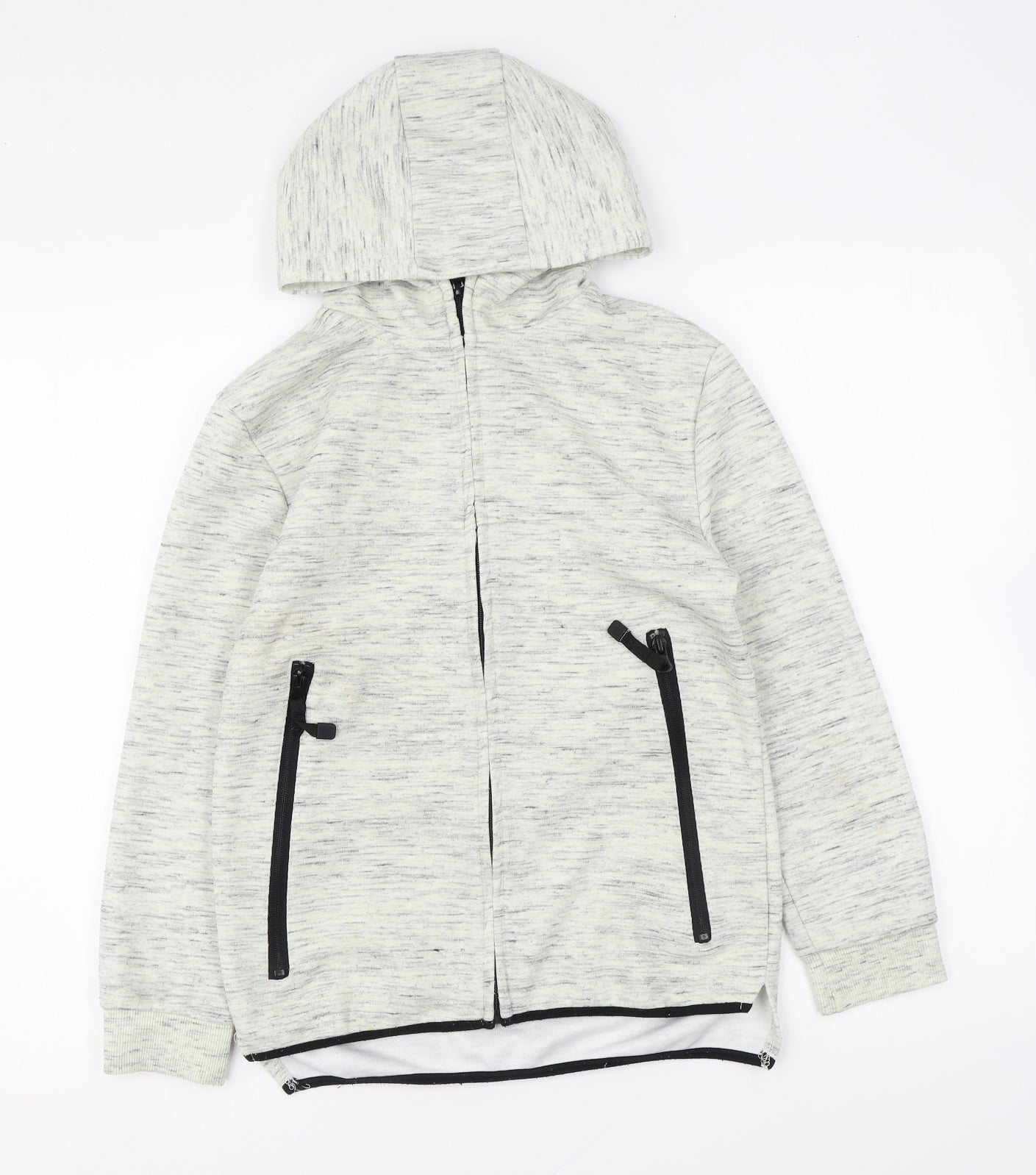 Primark Boys Grey Polyester Full Zip Hoodie Size 10-11 Years Zip