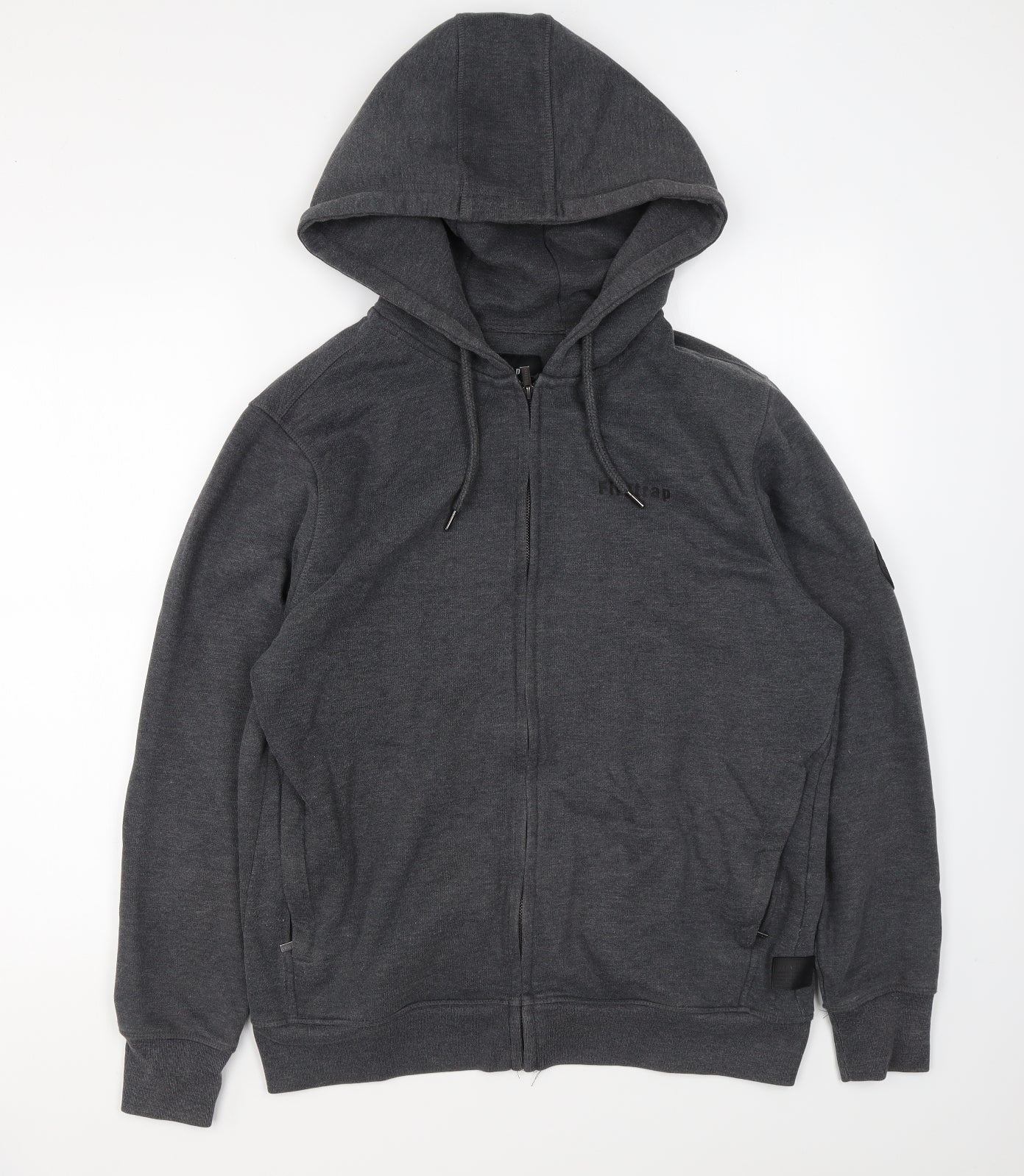 Firetrap Mens Grey Cotton Full Zip Hoodie Size L