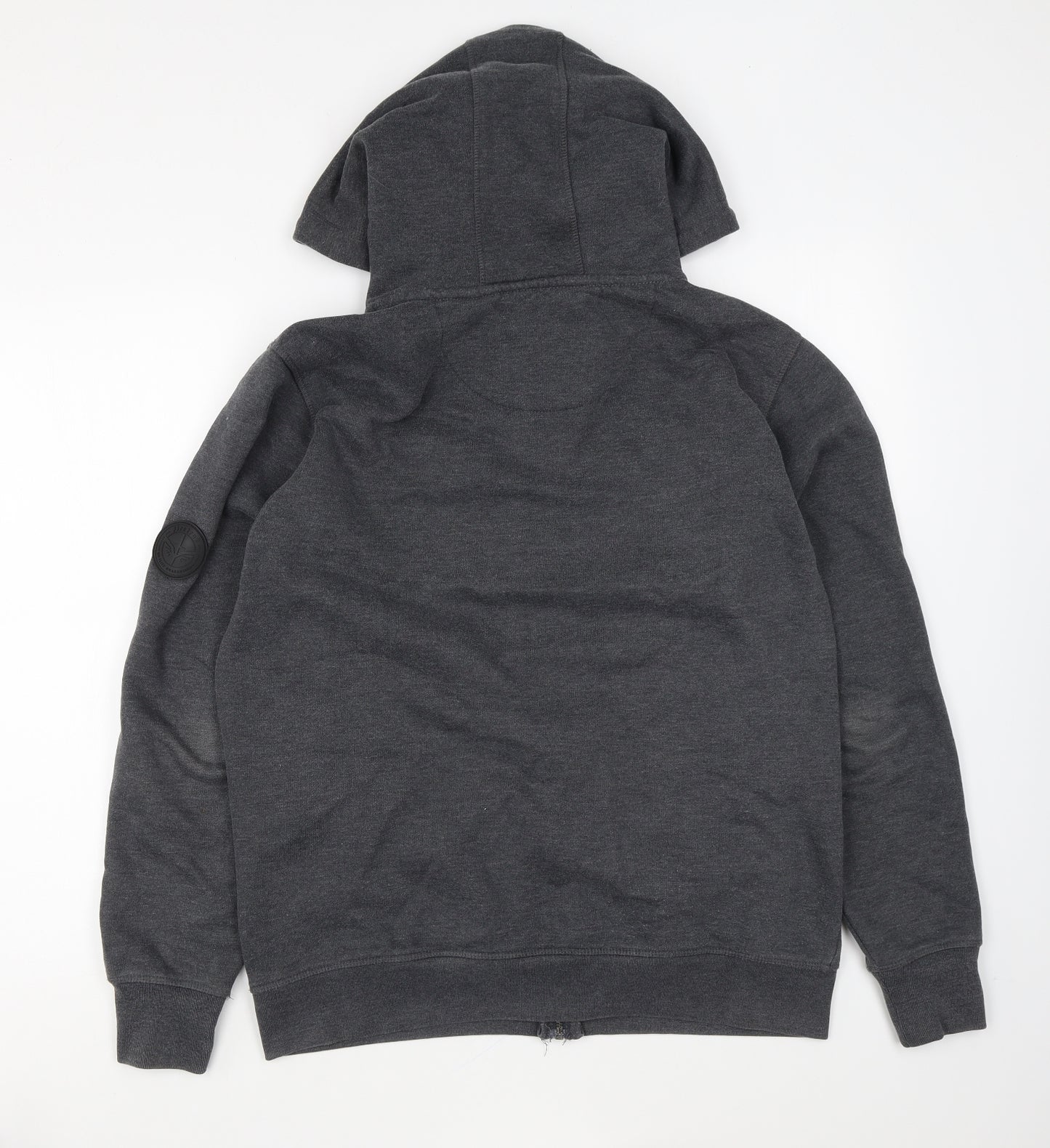Firetrap Mens Grey Cotton Full Zip Hoodie Size L