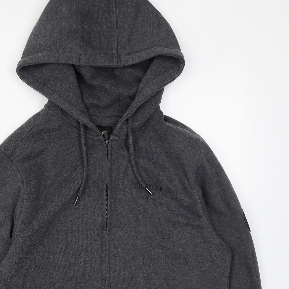 Firetrap Mens Grey Cotton Full Zip Hoodie Size L