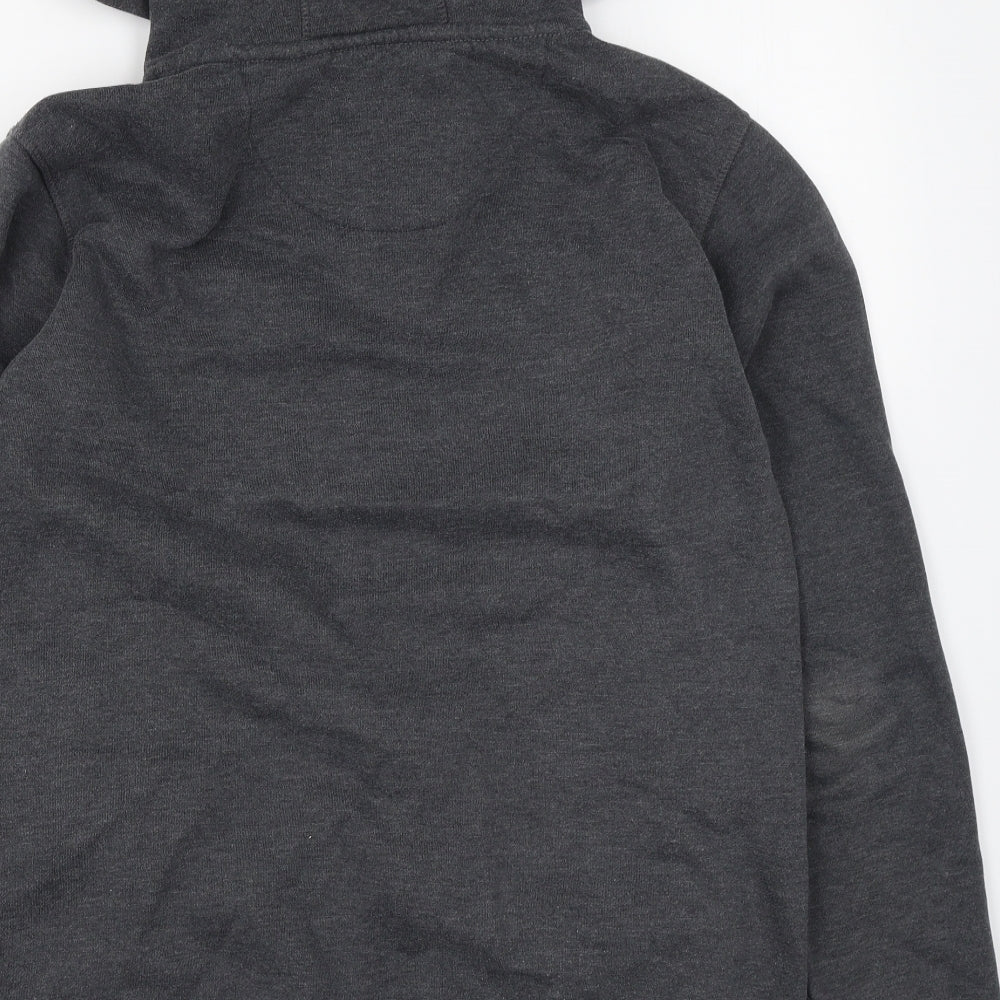 Firetrap Mens Grey Cotton Full Zip Hoodie Size L