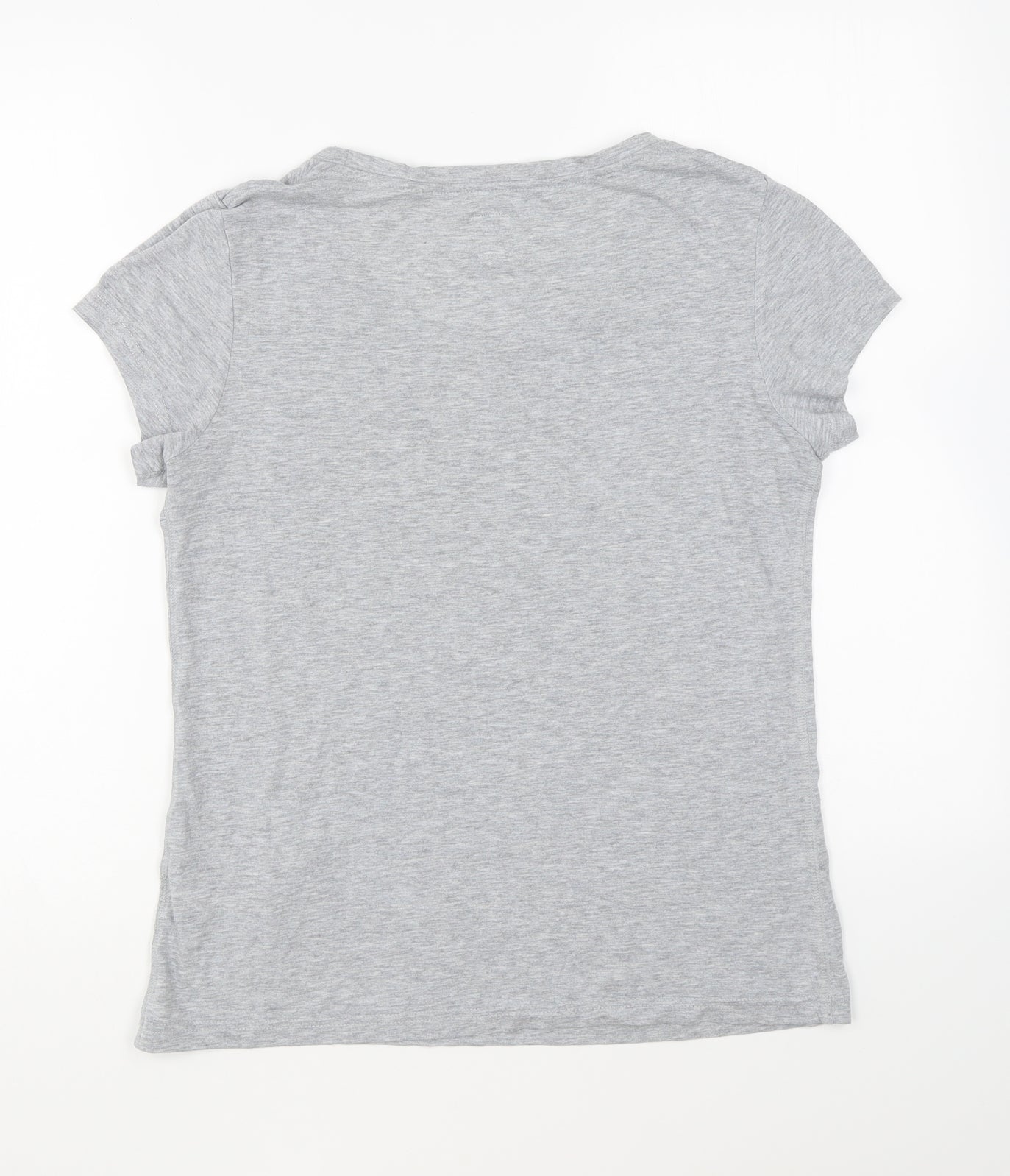Jack Wills Womens Grey Cotton Basic T-Shirt Size 8 Round Neck