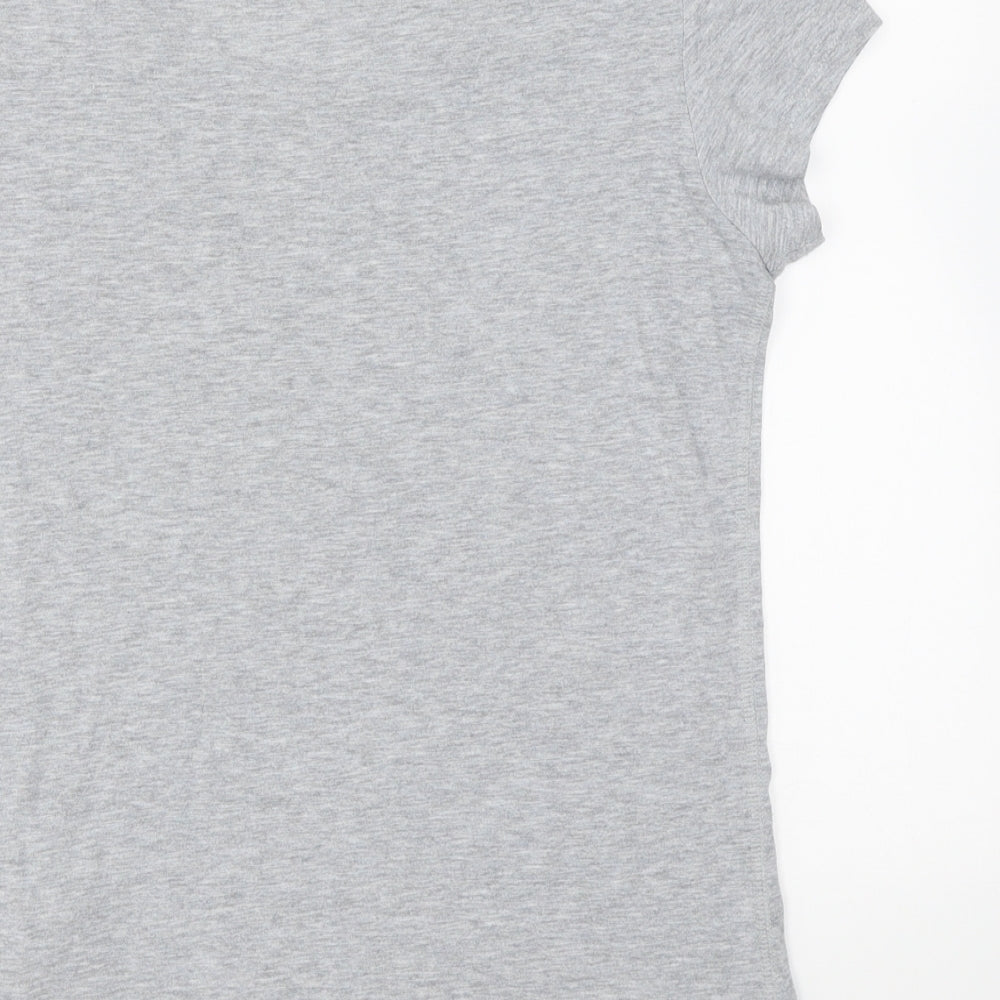 Jack Wills Womens Grey Cotton Basic T-Shirt Size 8 Round Neck