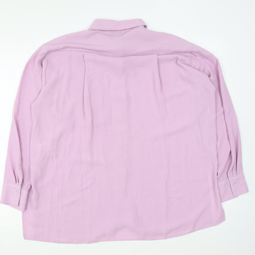 Papaya Womens Pink Polyester Basic Button-Up Size 12 Collared