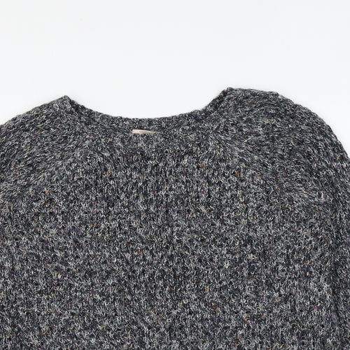 FOREVER 21 Womens Blue Round Neck Acrylic Pullover Jumper Size L