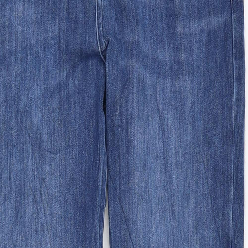 Marks and Spencer Womens Blue Cotton Skinny Jeans Size 12 L28 in Regular Zip