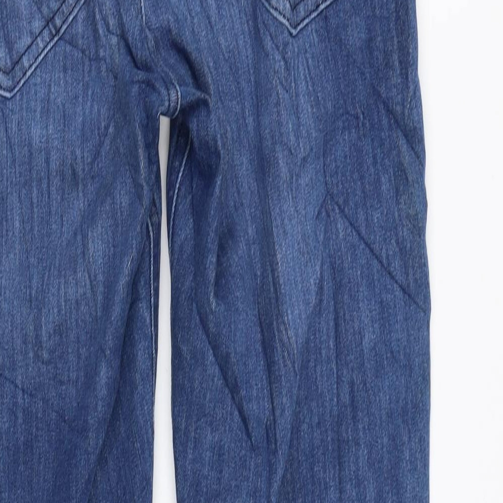 Marks and Spencer Womens Blue Cotton Skinny Jeans Size 12 L28 in Regular Zip