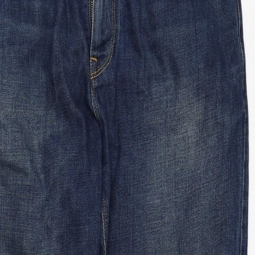 Tommy Hilfiger Mens Blue Cotton Straight Jeans Size 36 in L34 in Regular Zip