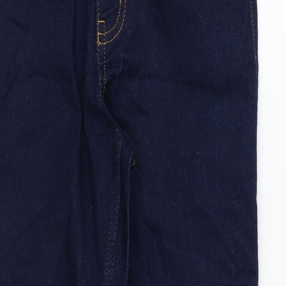 Marks and Spencer Womens Blue Cotton Skinny Jeans Size 8 L25 in Regular Zip