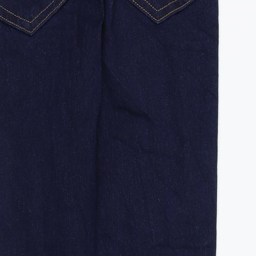 Marks and Spencer Womens Blue Cotton Skinny Jeans Size 8 L25 in Regular Zip
