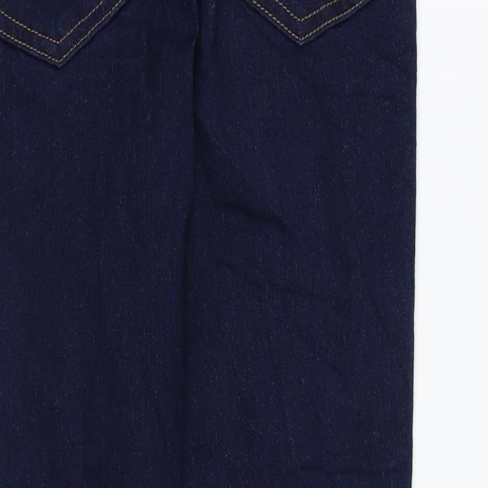 Marks and Spencer Womens Blue Cotton Skinny Jeans Size 8 L25 in Regular Zip