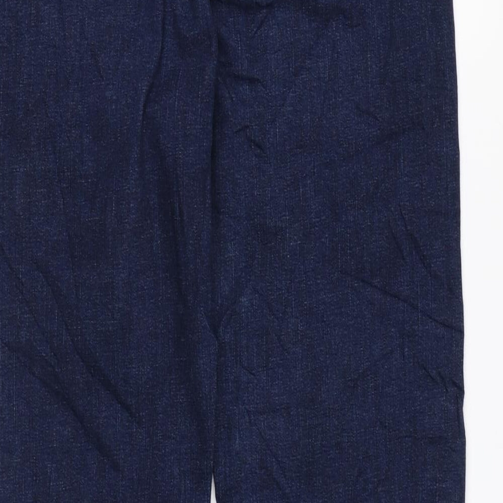Marks and Spencer Womens Blue Cotton Straight Jeans Size 10 L27 in Regular Zip