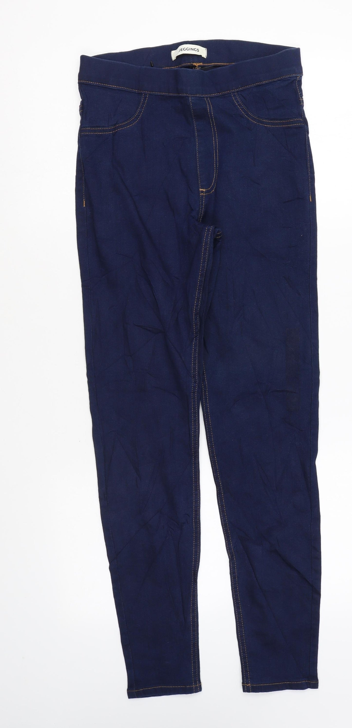 Marks and Spencer Womens Blue Cotton Jegging Leggings Size 8 L27 in