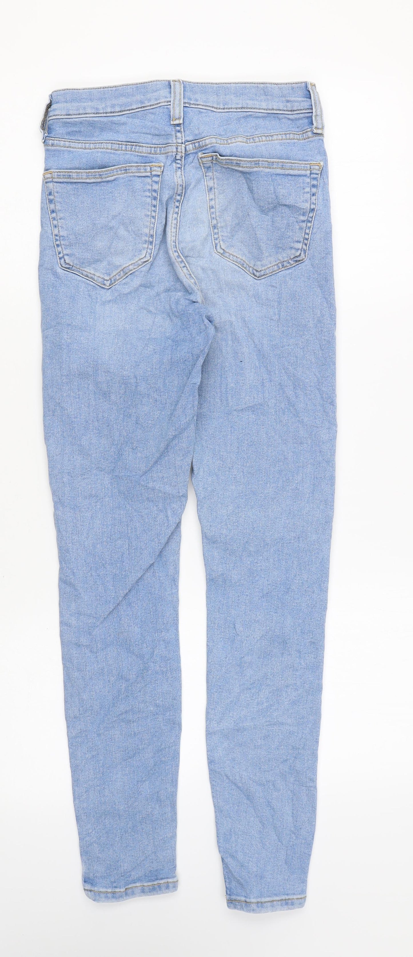 Topshop Womens Blue Cotton Skinny Jeans Size 26 in L32 in Regular Zip