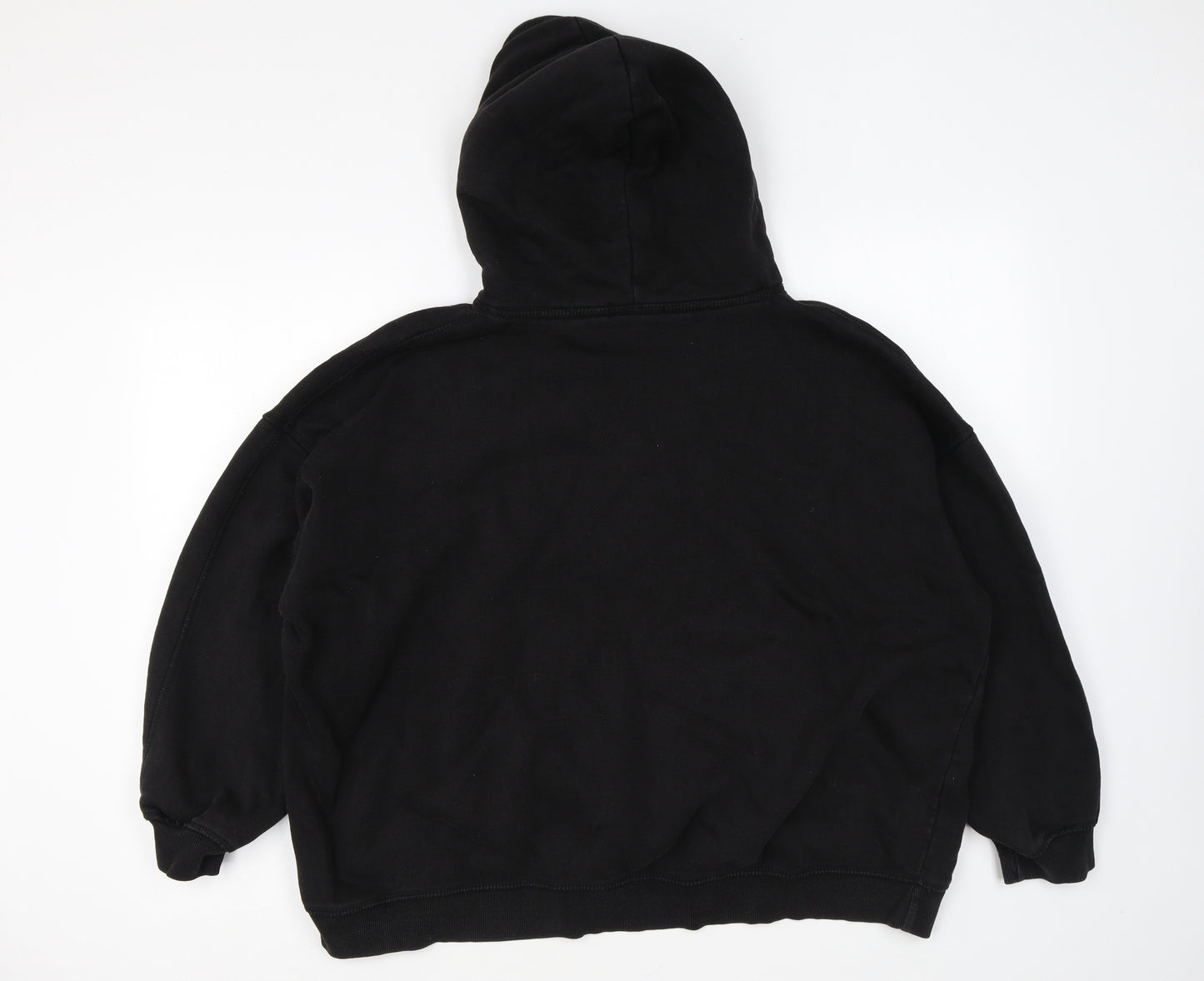 Zara Womens Black Cotton Pullover Hoodie Size M Pullover