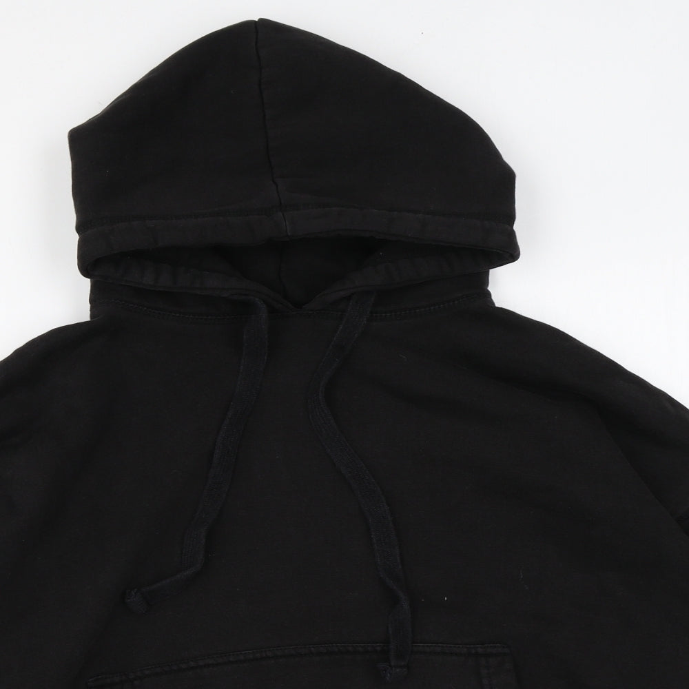 Zara Womens Black Cotton Pullover Hoodie Size M Pullover