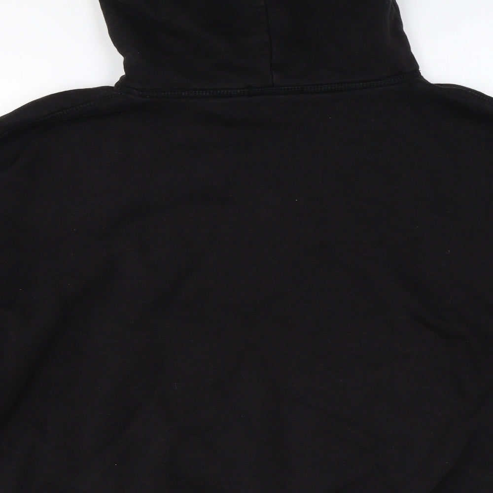 Zara Womens Black Cotton Pullover Hoodie Size M Pullover
