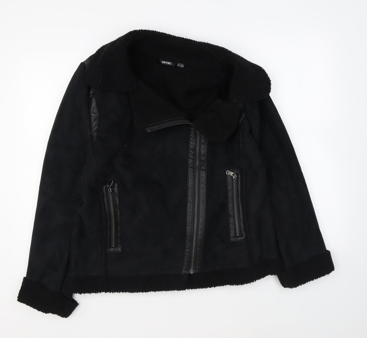 ESMARA Womens Black Jacket Size 16 Zip