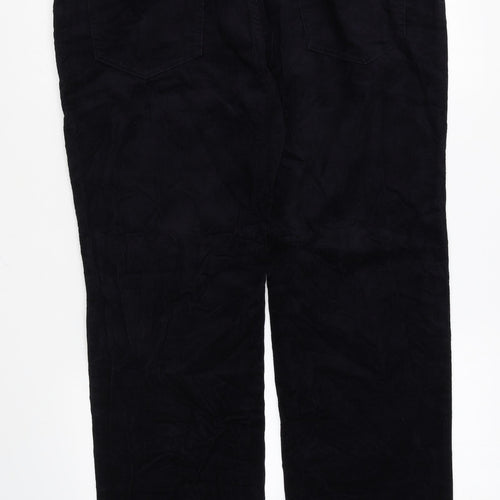 Marks and Spencer Mens Blue Cotton Trousers Size 38 in L27 in Regular Zip