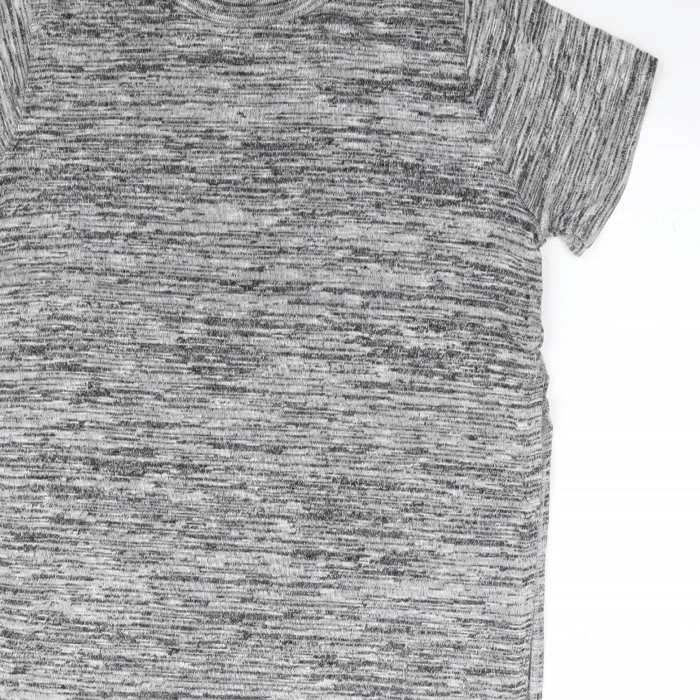River Island Womens Grey Polyester Tunic T-Shirt Size 10 Round Neck - Side Slits