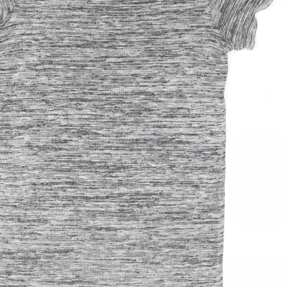 River Island Womens Grey Polyester Tunic T-Shirt Size 10 Round Neck - Side Slits