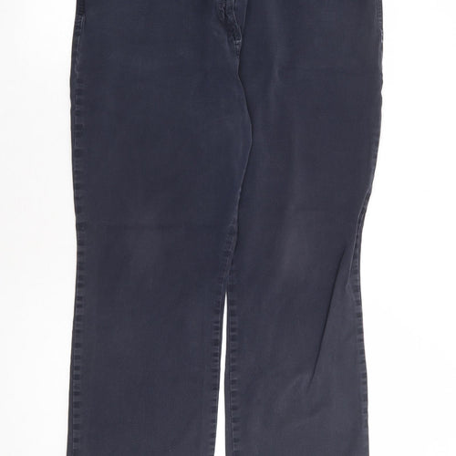 Marks and Spencer Womens Blue Cotton Straight Jeans Size 34 in L28 in Regular Zip