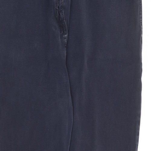 Marks and Spencer Womens Blue Cotton Straight Jeans Size 34 in L28 in Regular Zip