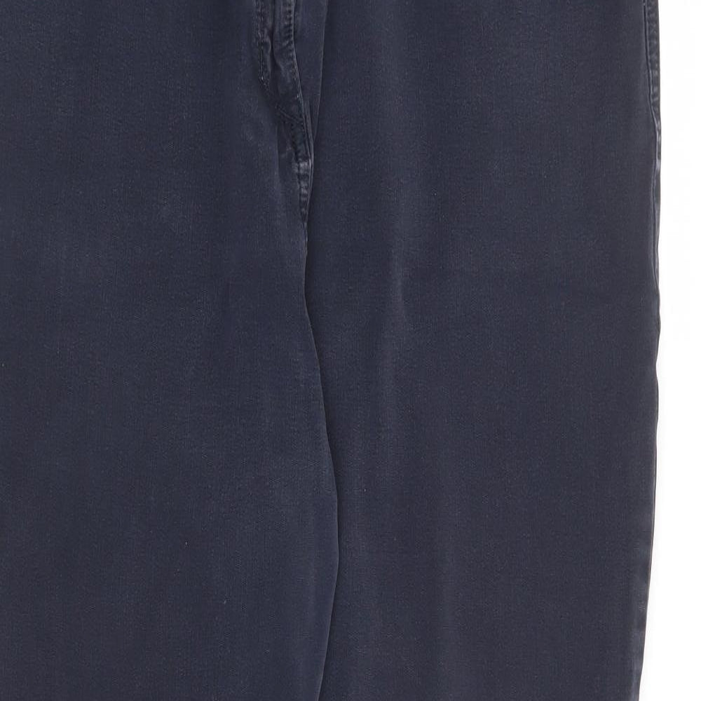 Marks and Spencer Womens Blue Cotton Straight Jeans Size 34 in L28 in Regular Zip