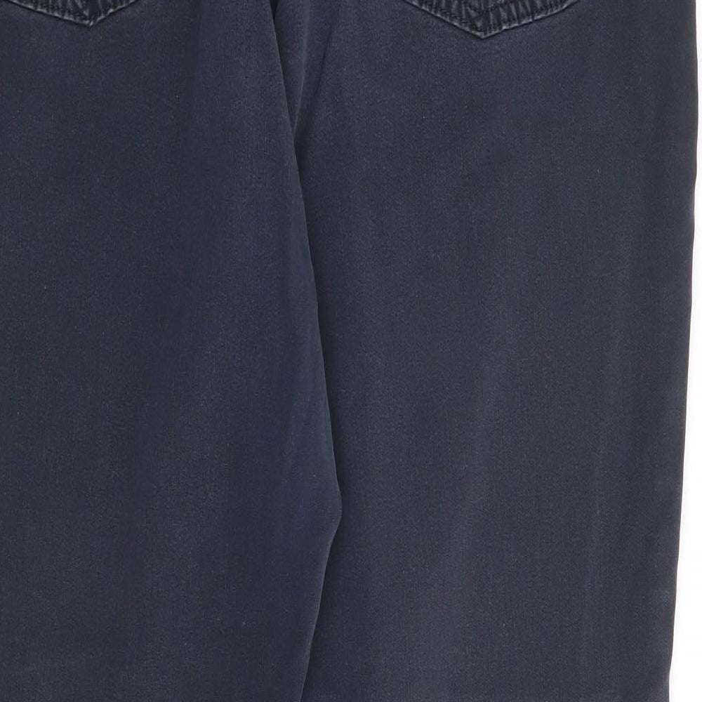 Marks and Spencer Womens Blue Cotton Straight Jeans Size 34 in L28 in Regular Zip