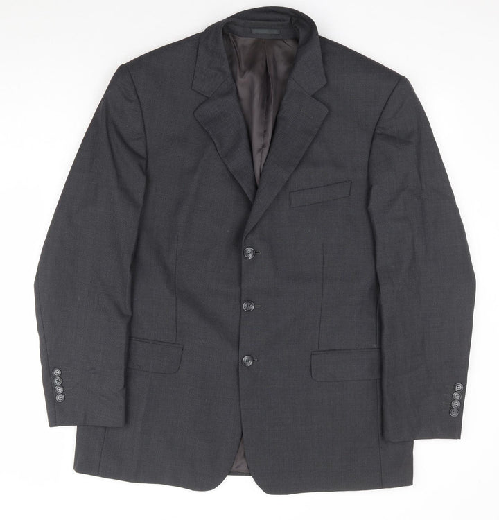 L'Abito Uomo Mens Grey Polyester Jacket Suit Jacket Size 46