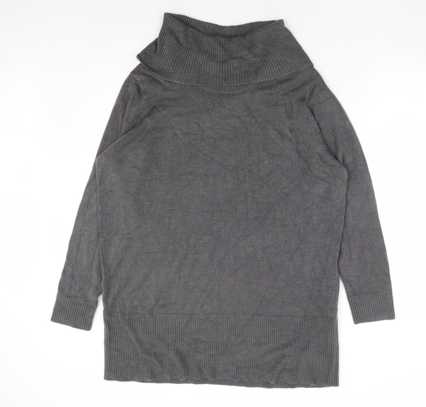 Papaya Womens Grey Acrylic Jumper Dress Size 20 Roll Neck Pullover