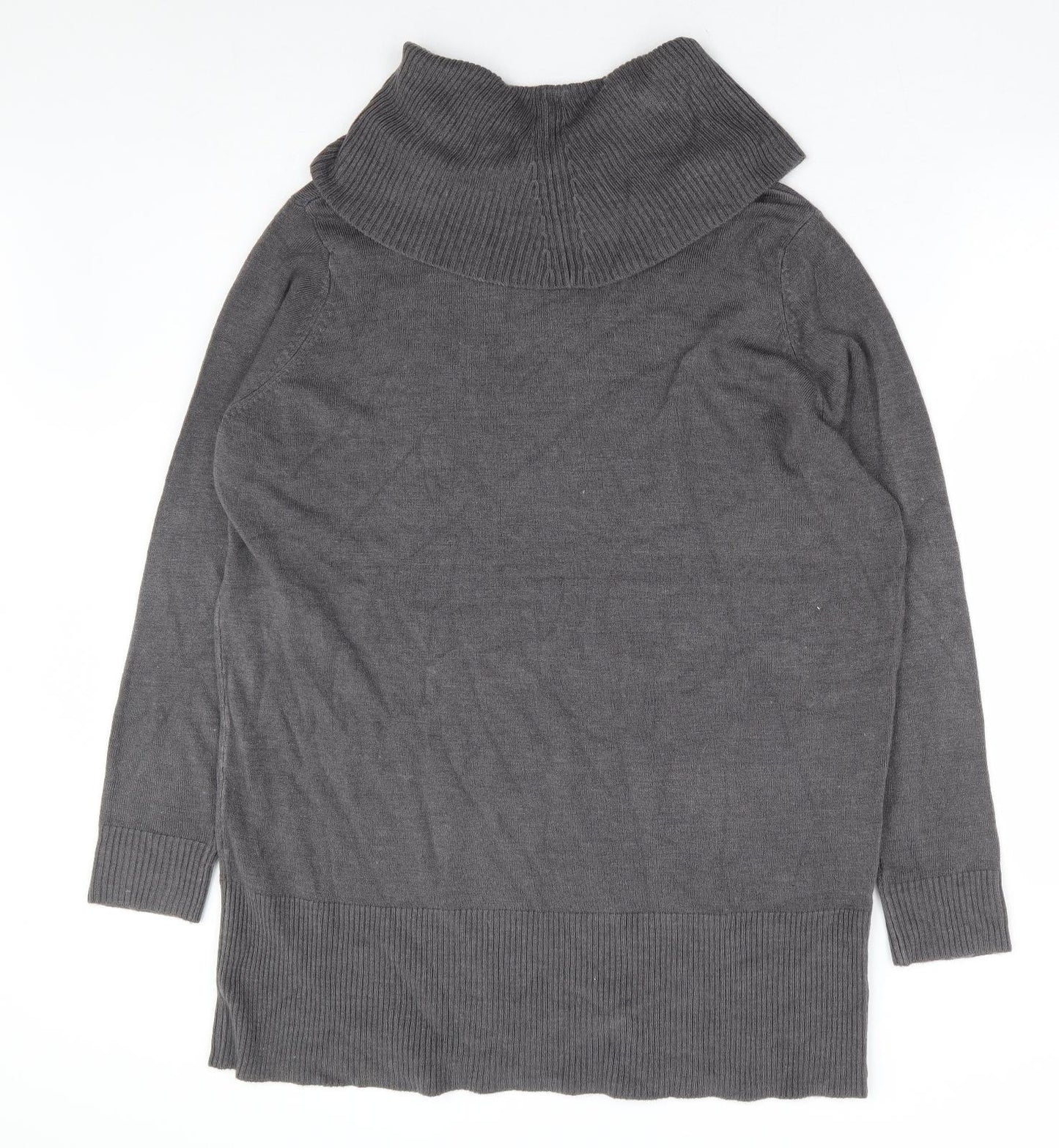Papaya Womens Grey Acrylic Jumper Dress Size 20 Roll Neck Pullover