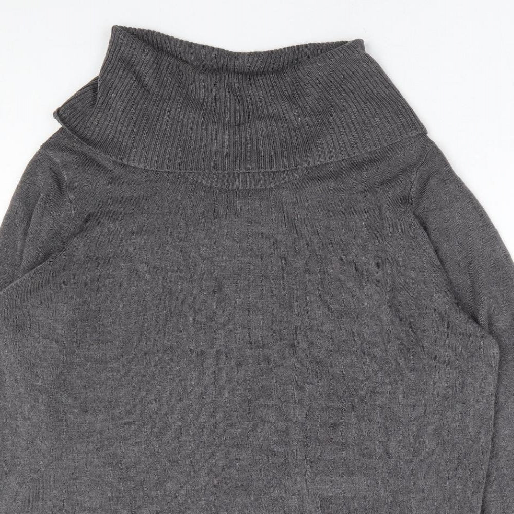 Papaya Womens Grey Acrylic Jumper Dress Size 20 Roll Neck Pullover