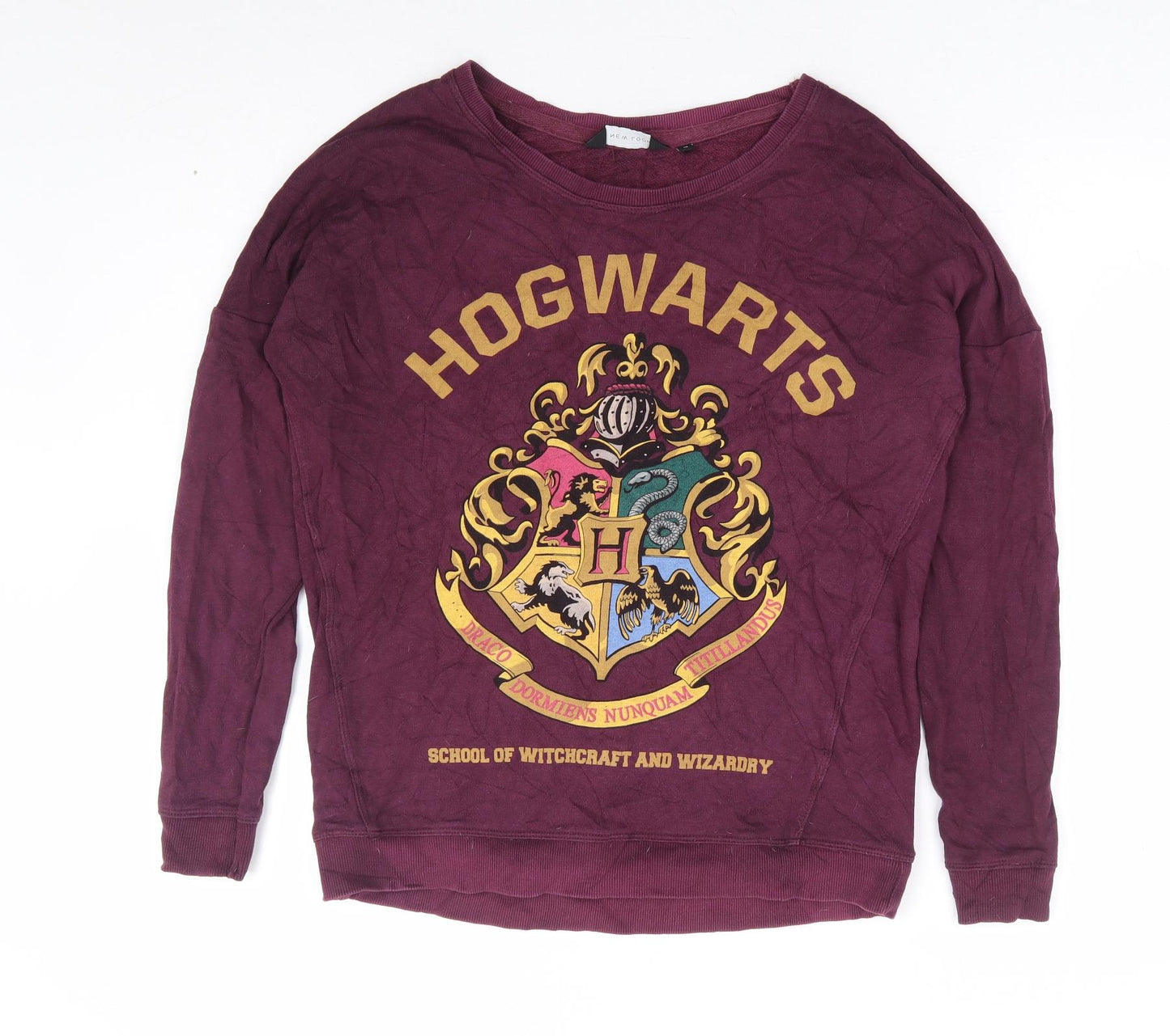 New Look Womens Purple Cotton Pullover Sweatshirt Size 10 Pullover - Harry Potter Hogwarts