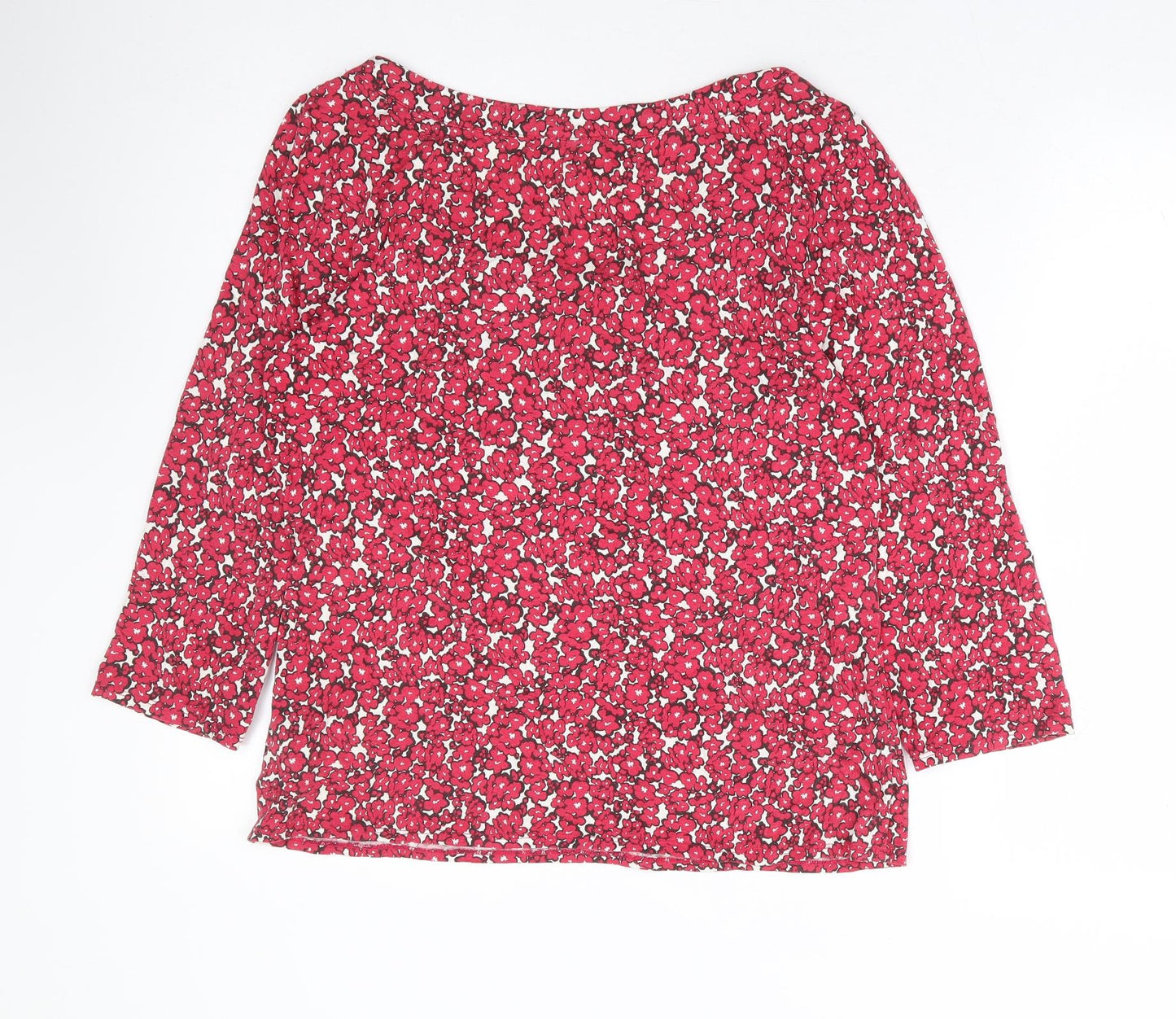 Phase Eight Womens Pink Floral Viscose Basic Blouse Size 18 Scoop Neck