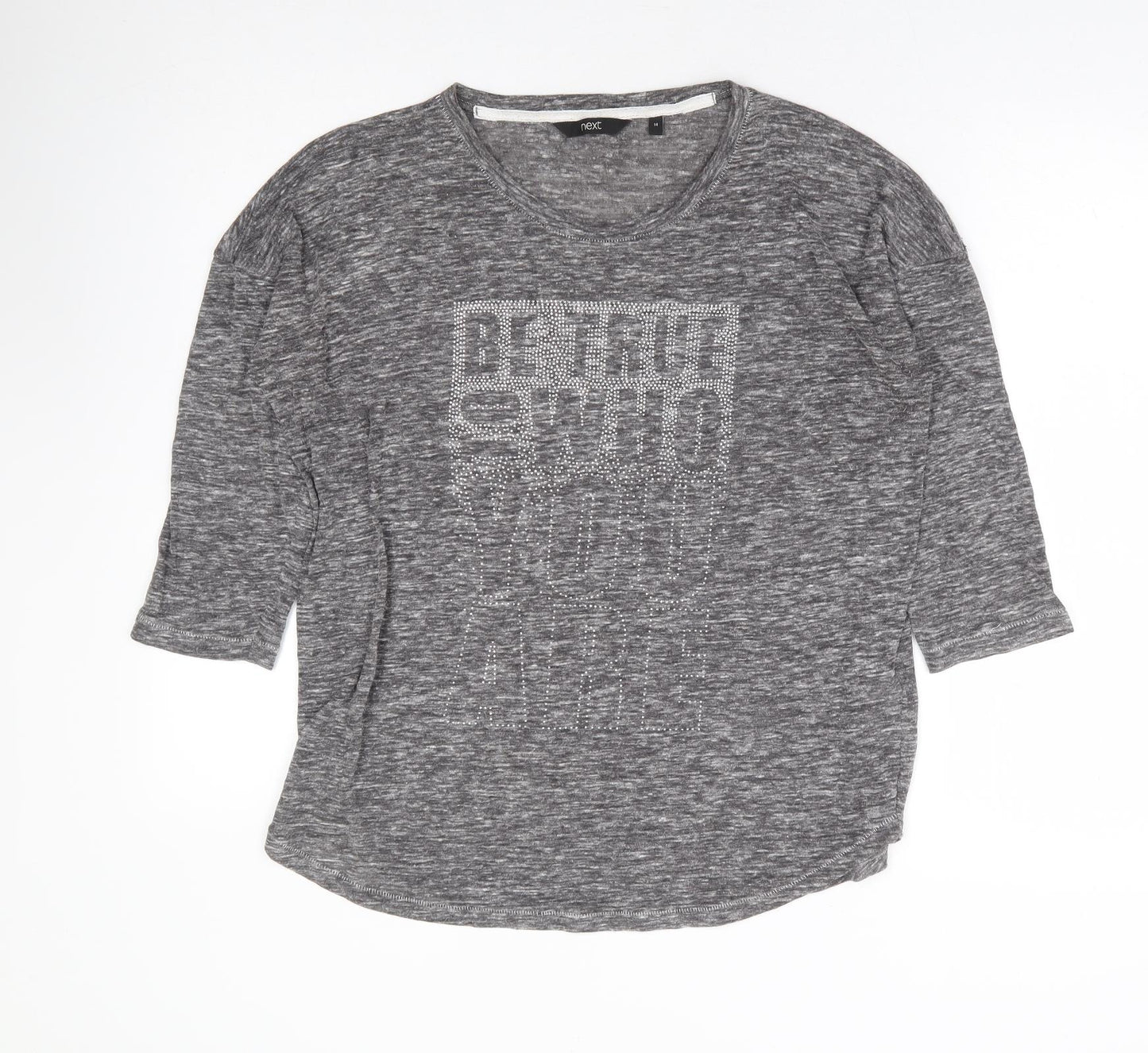 NEXT Womens Grey Polyester Basic Blouse Size 14 Round Neck - Be True to Who You Are