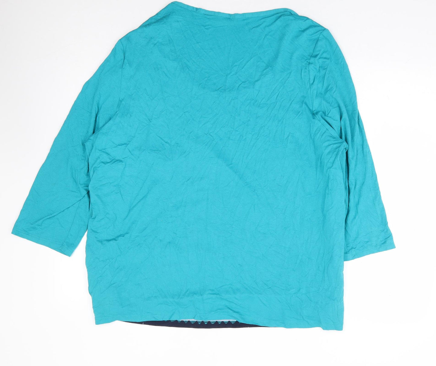 Bonmarche' Womens Multicoloured Geometric Polyester Basic Blouse Size 24 Scoop Neck - 2 in 1 Top