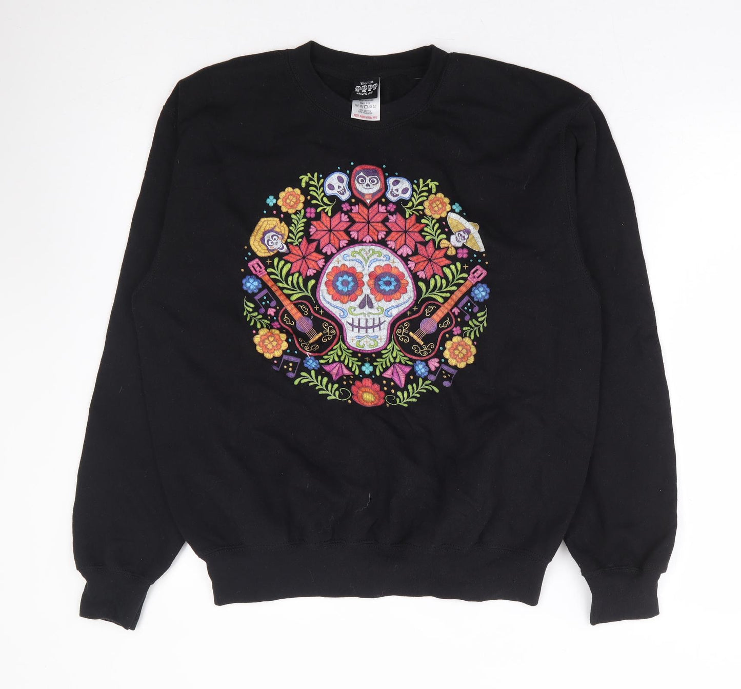 Pop Gear Womens Black Cotton Pullover Sweatshirt Size M Pullover - Disney Pixar Coco