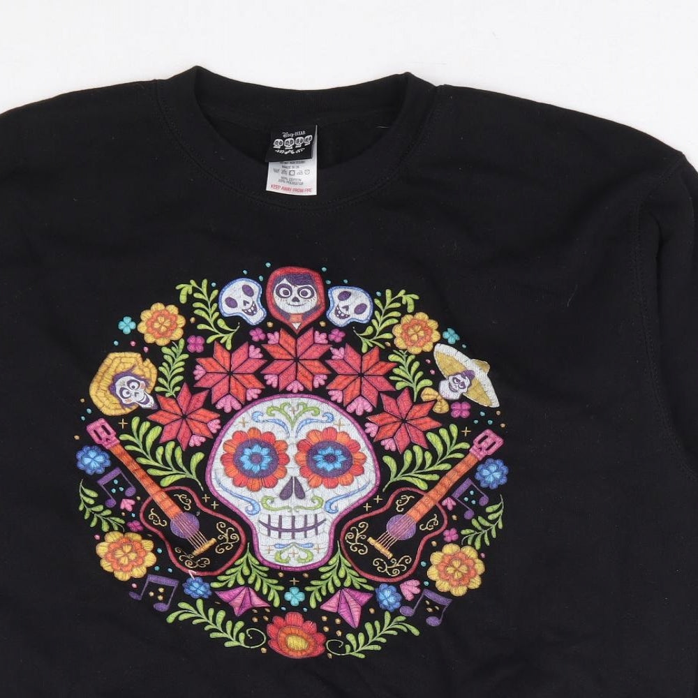 Pop Gear Womens Black Cotton Pullover Sweatshirt Size M Pullover - Disney Pixar Coco
