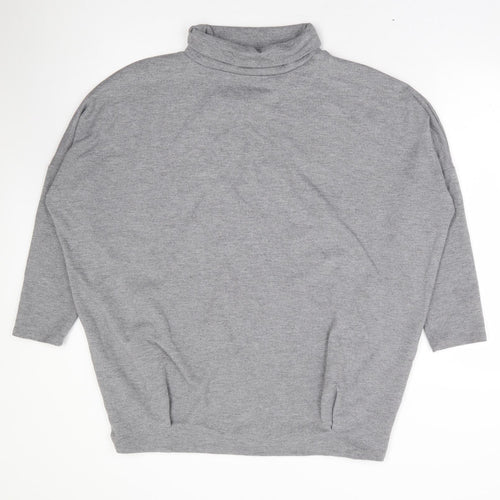TU Womens Grey Polyester Pullover Sweatshirt Size 16 Pullover - Drop Shoulder Batwing