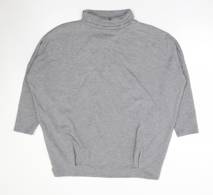 TU Womens Grey Polyester Pullover Sweatshirt Size 16 Pullover - Drop Shoulder Batwing